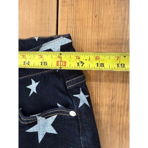 Judy Blue Dark Wash Star Print Flare Bell Bottom Denim Jeans Women's 16W - Picture 6 of 8